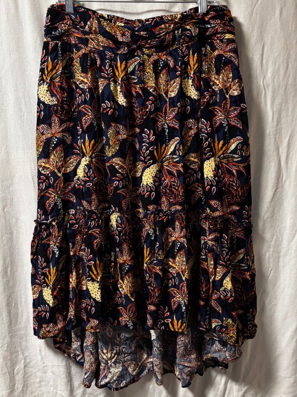 Womens Flowy Floral Skirt Gathered Top size XL